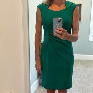 Calvin Klein Sheath Dress, Crepe, Green, Size 6